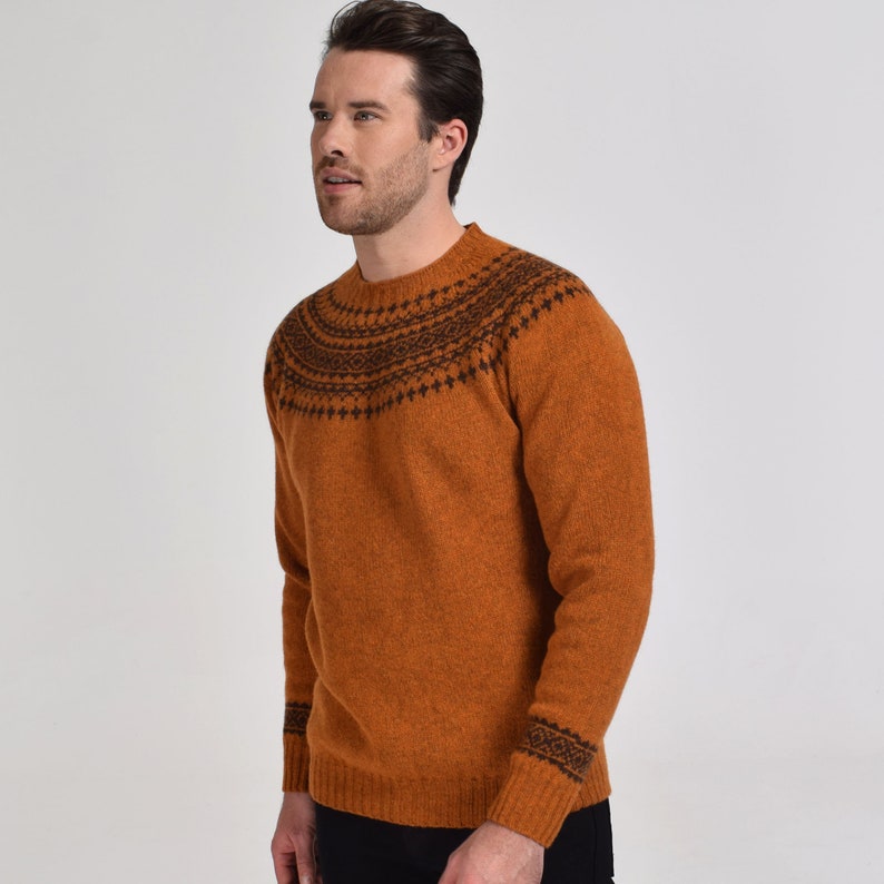 Bonnet D'hiver Femme Gap Style Fair Isle - Blanc Bleu Orange Avec Pompons, Occasion