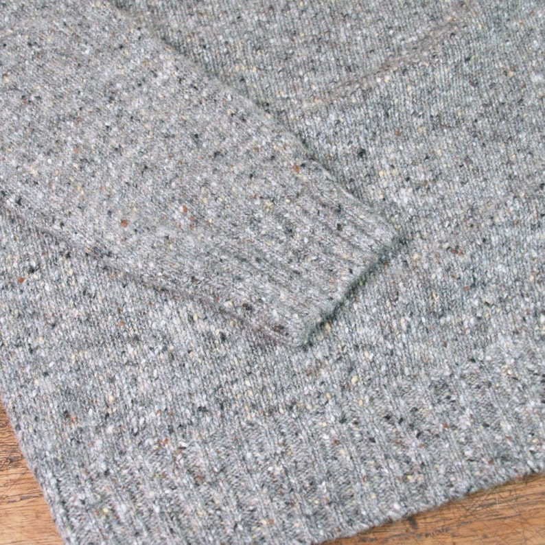 grey Scottish men/'s sweater T-lab Coll Granite Donegal Wool Jumper Donegal wool knitwear gift for him UK gift for men