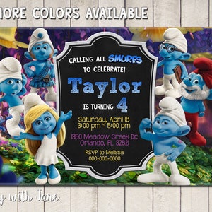 The Smurfs Blue Cupcake Toppers Party Decor Decorations Etsy