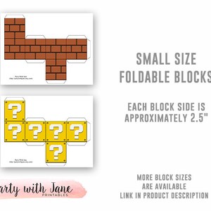 Super Mario Blocks Foldable, Printable, Brick Block, Question Coin Block, Party Decor ...