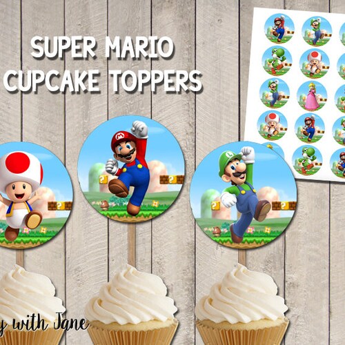 Super Mario Cupcake Toppers Party Decor Decoration Etsy