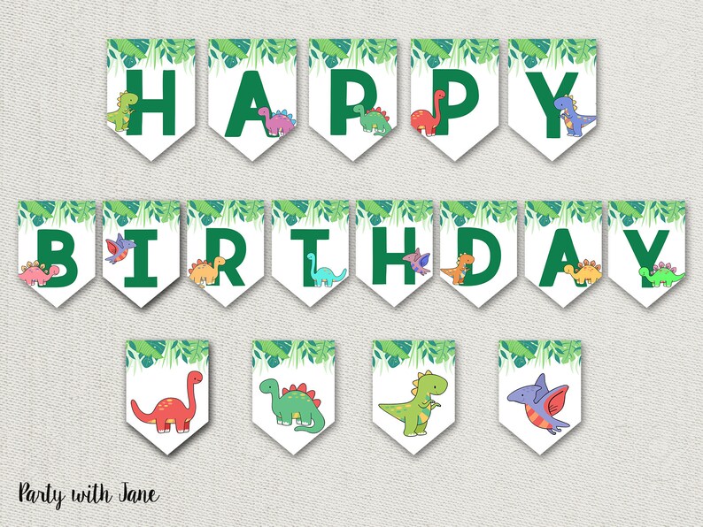 dinosaur-happy-birthday-banner-bunting-flags-sign-dino-etsy