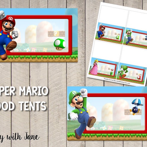 Super Mario Food Tents Place Holders Party Decor - Etsy