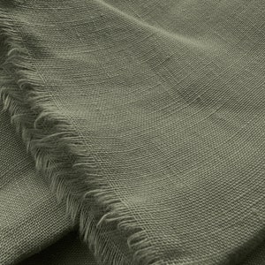 Linen fabric stonewashed organic green