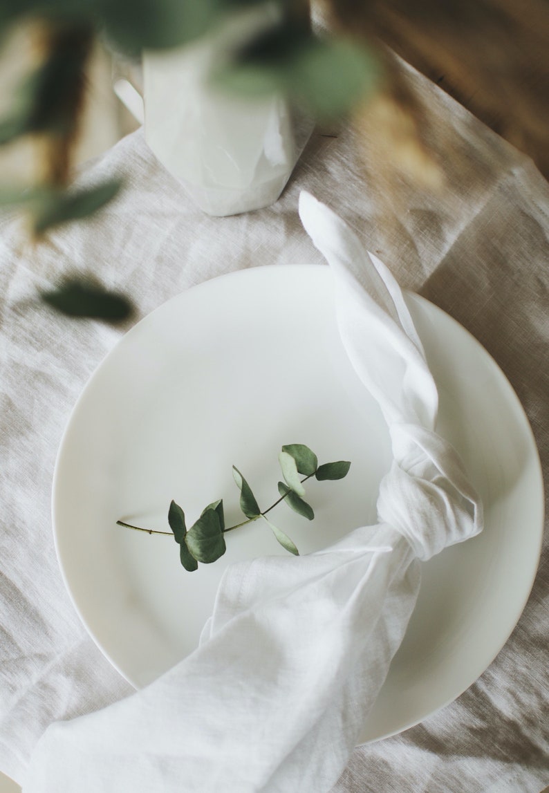 Linen napkins fabric napkins table napkins basic napkin pure white