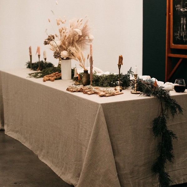 100% Linen Tablecloth from Stonewashed Linen for Large, Wide, and Long Tables, Mothers Day Gift