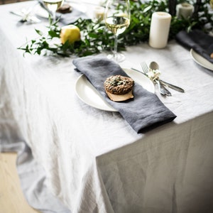 Organic linen napkins basic napkin dark grey