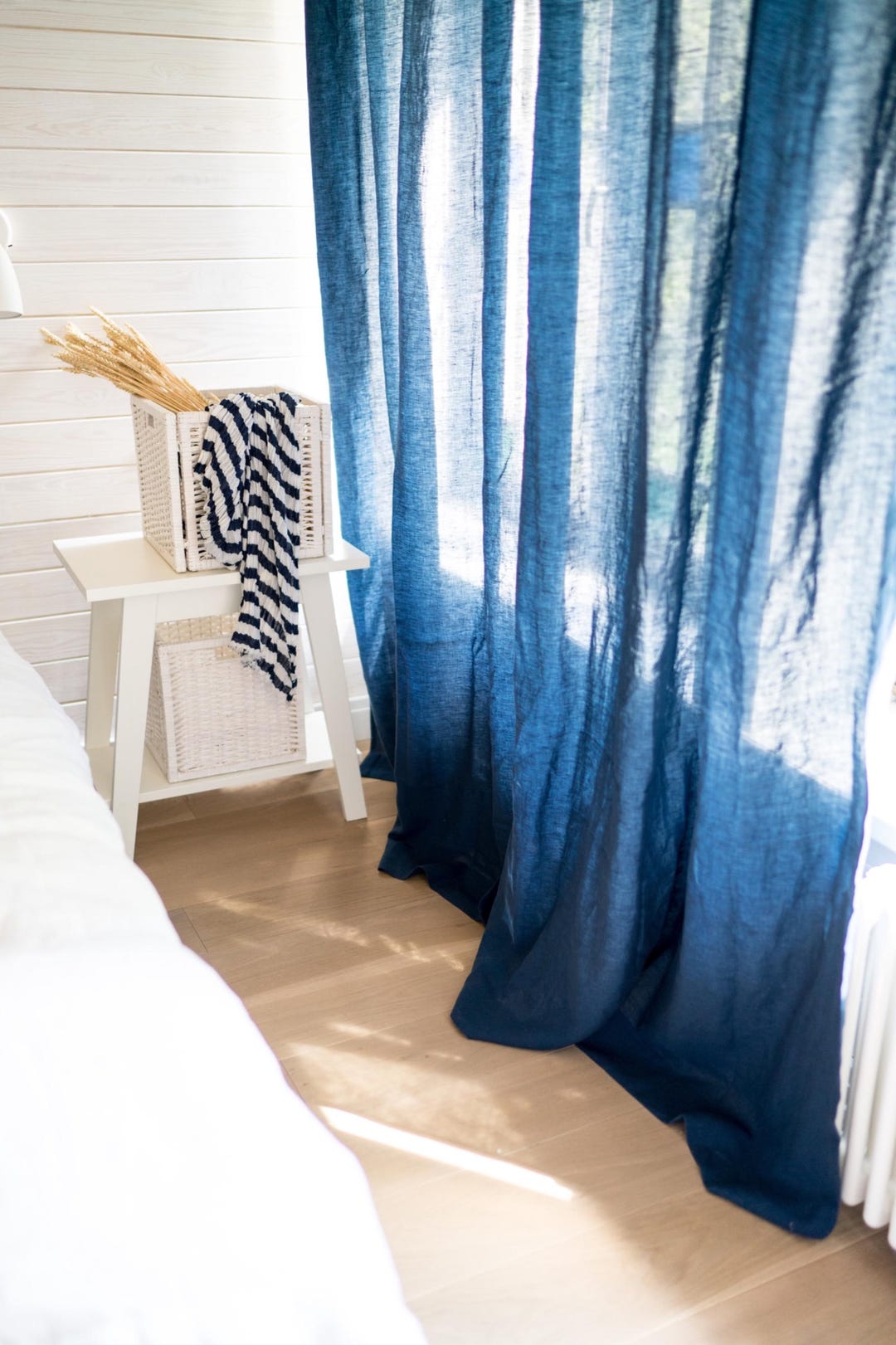 Custom Linen Curtain Panel: Soft Stonewashed Texture, Living Room ...