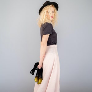 Maxi wrap skirt linen wrap skirt summer skirt long linen skirt laurel pink