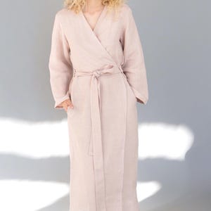 Long Linen Robe, Linen Bath Robe, Linen Dressing Gown, Linen Bathrobe, Long Bathrobe, Custom Robe, Plus Size Robe