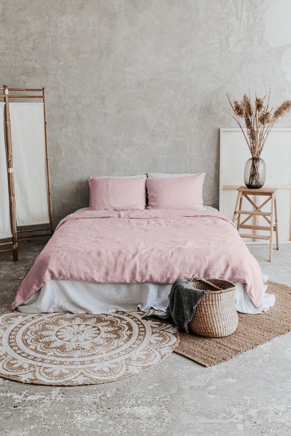Organic Linen Bedding Set Linen Duvet Cover and Two Linen Etsy