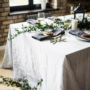 Linen tablecloth basic tablecloth light grey