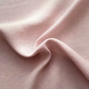 Linen fabric stonewashed organic pink