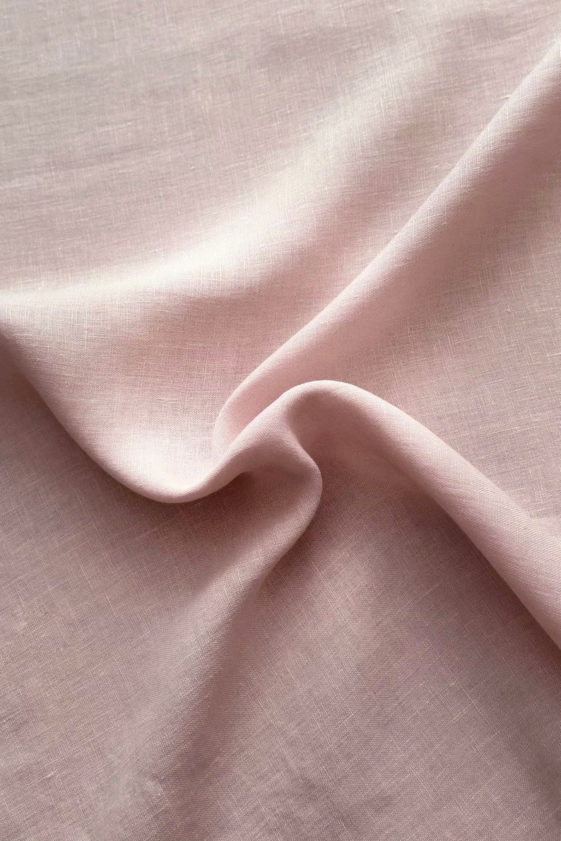 Linen fabric stonewashed organic pink