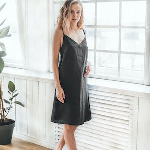 Linen Nightdress, Linen Sleeping Dress, Linen Sleepwear, Plus Size Sleeping Dress, Custom Nightdress