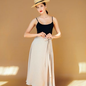 Linen Wrap Skirt, Stonewashed Linen Skirt, Maxi Skirt, Linen A-Line Skirt, Linen Skirt Laurel, Housewarming Gift
