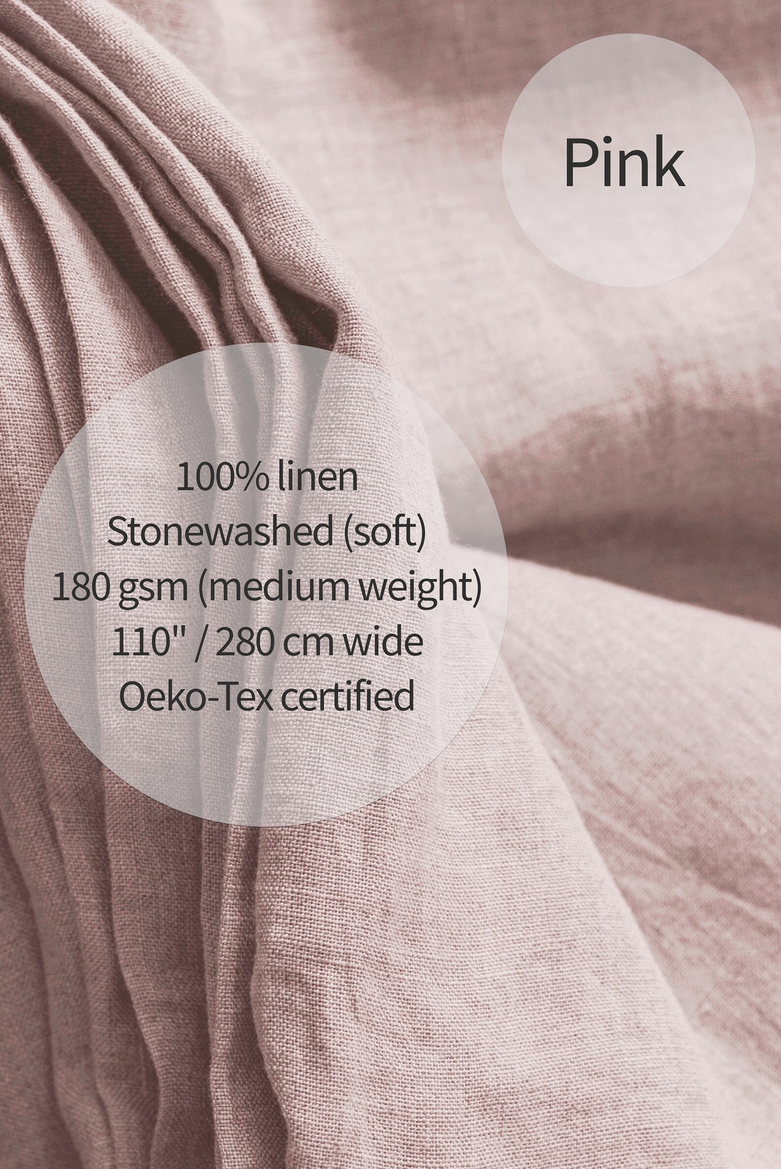 Extra Wide Linen Fabric Stonewashed Linen 110 Inches 280 Etsy