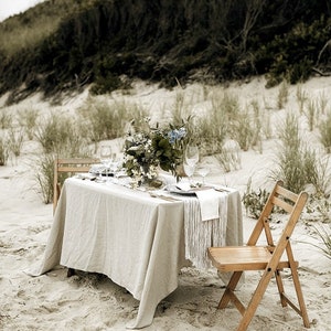 Beach wedding tablelinens natural tablecloth linen basic tablecloth natural