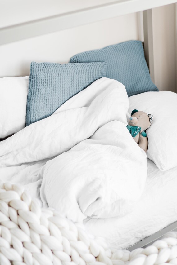 Baby Bedding Kids And Duvet Cover Nursery Crib From Linen White