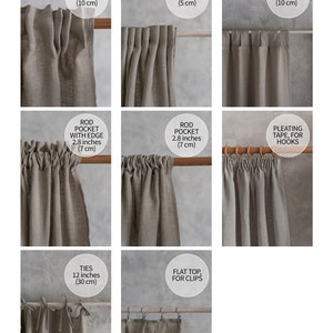 Curtain top styles options