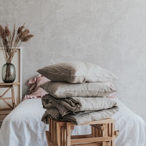 Organic linen basic duvet cover set natural