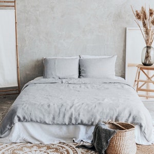 Linen Bedding, Zipper Closure, Linen Duvet Cover, Stone Washed Linen - Soft, Housewarming Gift