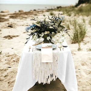 Linen tablecloth organic basic tablecloth for wedding ideas pure white