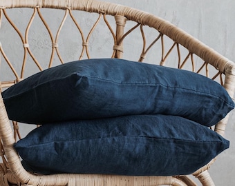 Juego de fundas de almohada de lino orgánico lavado a la piedra