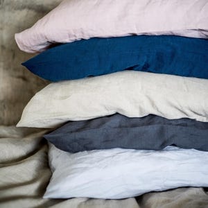 Linen Pillowcase, Linen Pillow Cover, Linen Pillow Sham, Soft Linen Bedding, Flax Bedding, Custom Size Bedding