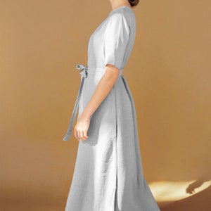 Linen dress long dress maxi dress elegant dress elizabeth light grey