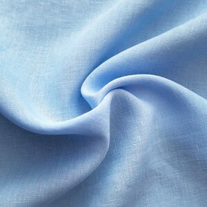 Linen fabric stonewashed organic light blue