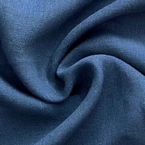 Linen fabric stonewashed organic dark blue