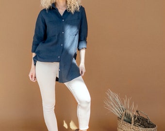 Linen Shirt, Button Shirt, Long Sleeve Shirt, Casual Linen Shirt, Light Linen Shirt, Summer Shirt, Shirt Adrienne, Housewarming Gift