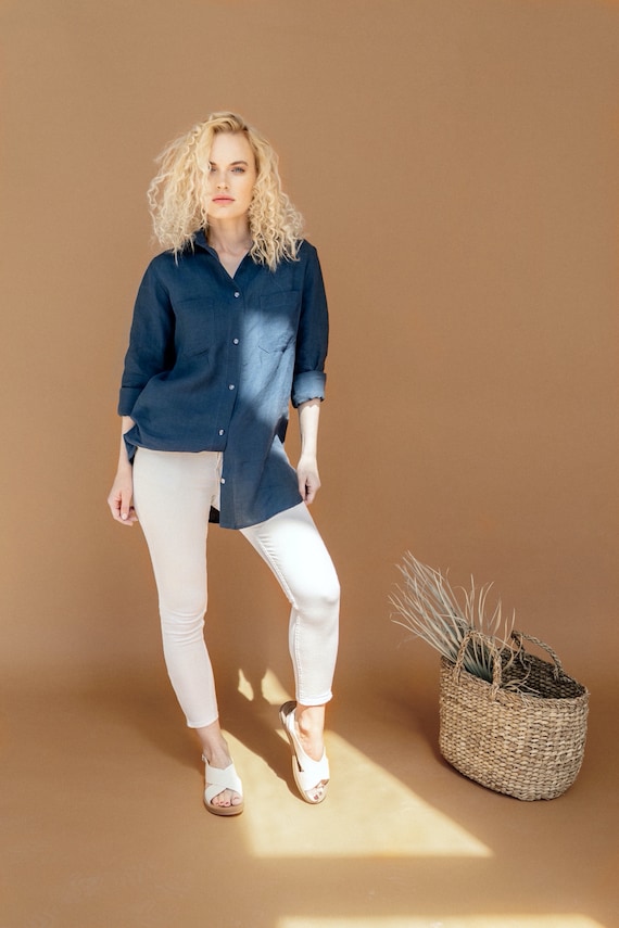Linen Shirt, Button Shirt, Long Sleeve Shirt, Casual Linen Shirt, Light Linen Shirt, Summer Shirt, Shirt Adrienne, Housewarming Gift