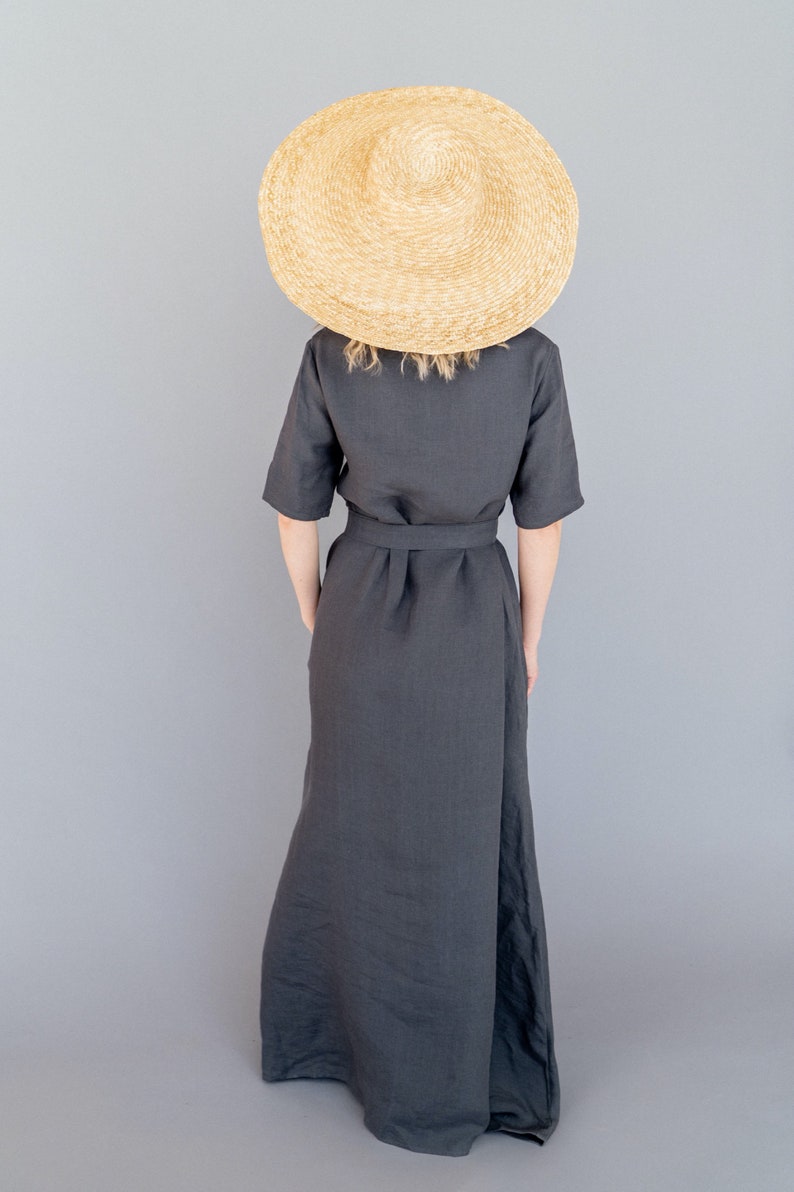 Long Linen Dress Linen Dress Linen Summer Dress Summer Dress Vacation Dress Dress with Pockets Plus Size Dress Linen Maxi Dress