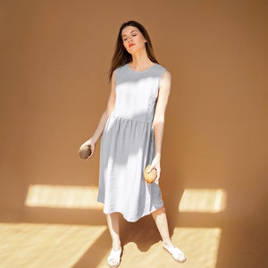 Linen summer dress maternity dress plus size dress oversized dress caroline light grey