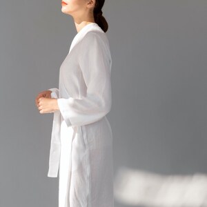 Custom Length Robe, Linen Robe, Linen Bathrobe, Linen Dressing Gown, Plus Size Robes, Washed Linen Robe, Long Bathrobe