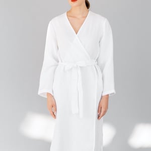 Linen Robe, Linen Bathrobe, Long LInen Robe, Full Robe, Plus Size Robe, Linen Dressing Gown, Linen Robe with Pockets