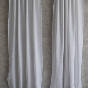 Natural linen curtain pure white