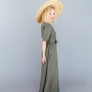 Linen dress long dress maxi dress elegant dress elizabeth green