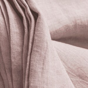 Linen fabric stonewashed organic zoom pink