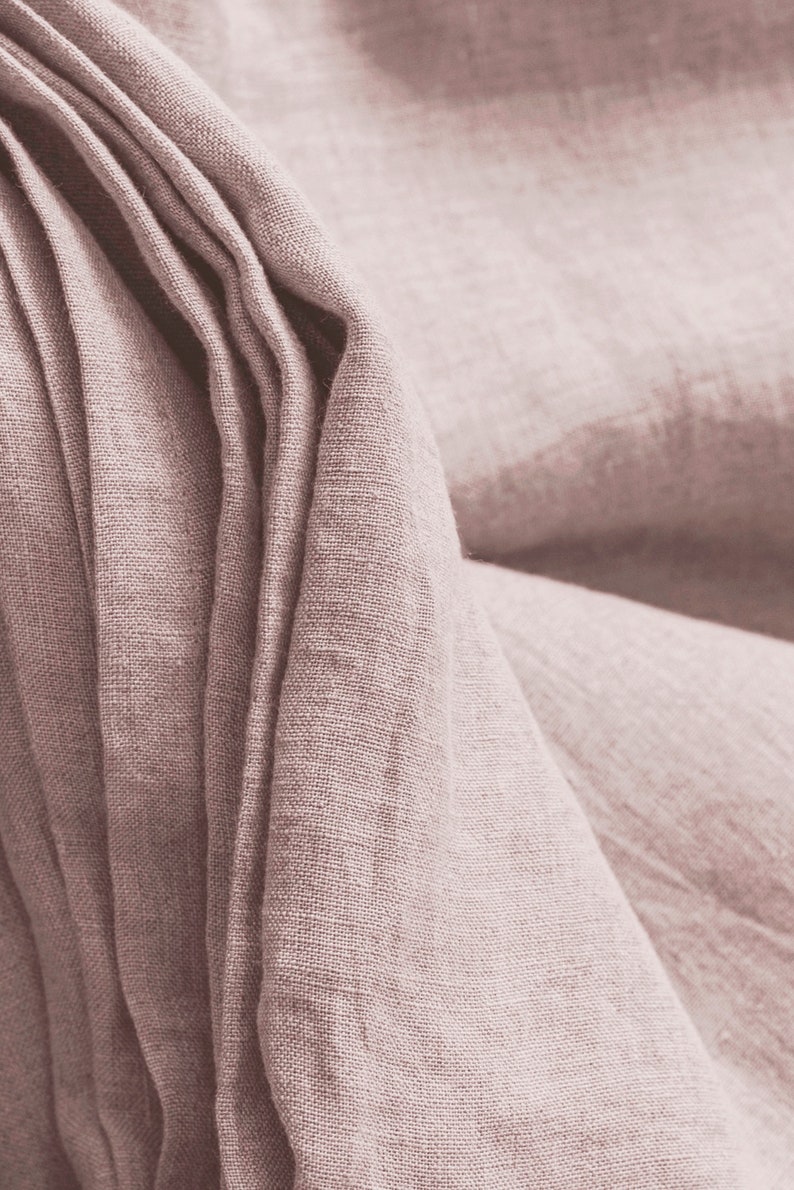 Linen fabric stonewashed organic zoom pink