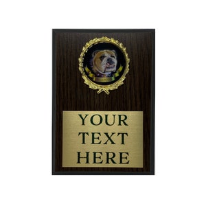 Customized Bulldog Plaques - 5x7 Customized Bulldog Trophy Plaque Award Custom engraved