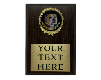 Customized Bulldog Plaques - 5x7 Customized Bulldog Trophy Plaque Award Custom engraved
