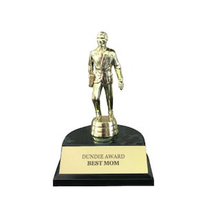 FREE WORDING Best Mom Dundie Award Trophy The Office TV Show Pam Dunder  Dundees Mama Mother&#39;s Day Dunder Mifflin Paper Company Dundies