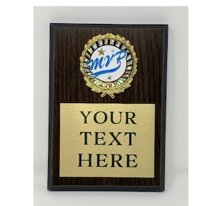 Customized MVP Plaques - 5x7 Most Valuable Player Trophy Plaque Award Custom plaque, Personalized plaque, Engraved awards and trophies,