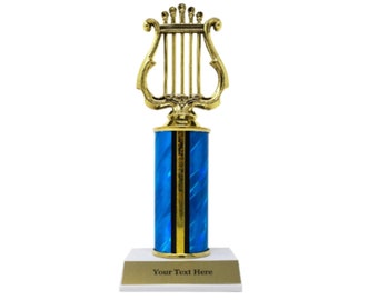 Trophy harp,Lyre Trophy 9" Tall Music trophies Custom trophy, free customization