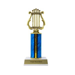 Trophy harp,Lyre Trophy 9" Tall Music trophies Custom trophy, free customization