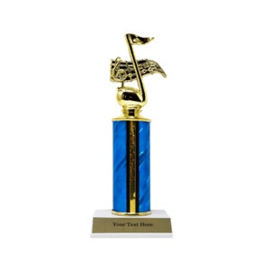 Music note Trophy with 3 lines of custom text, 9" Tall Music trophies Custom trophy