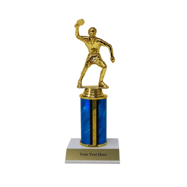 Trophy, Personalized Championship Female,or  Male,  Ping pong Trophy Fantasy Victory Awards, 9" Tall Sport trophies